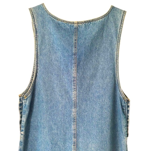 Vintage JLNY Denim Jumper Dress Prairie Flower Embroidery Women’s Size M - Picture 8 of 11